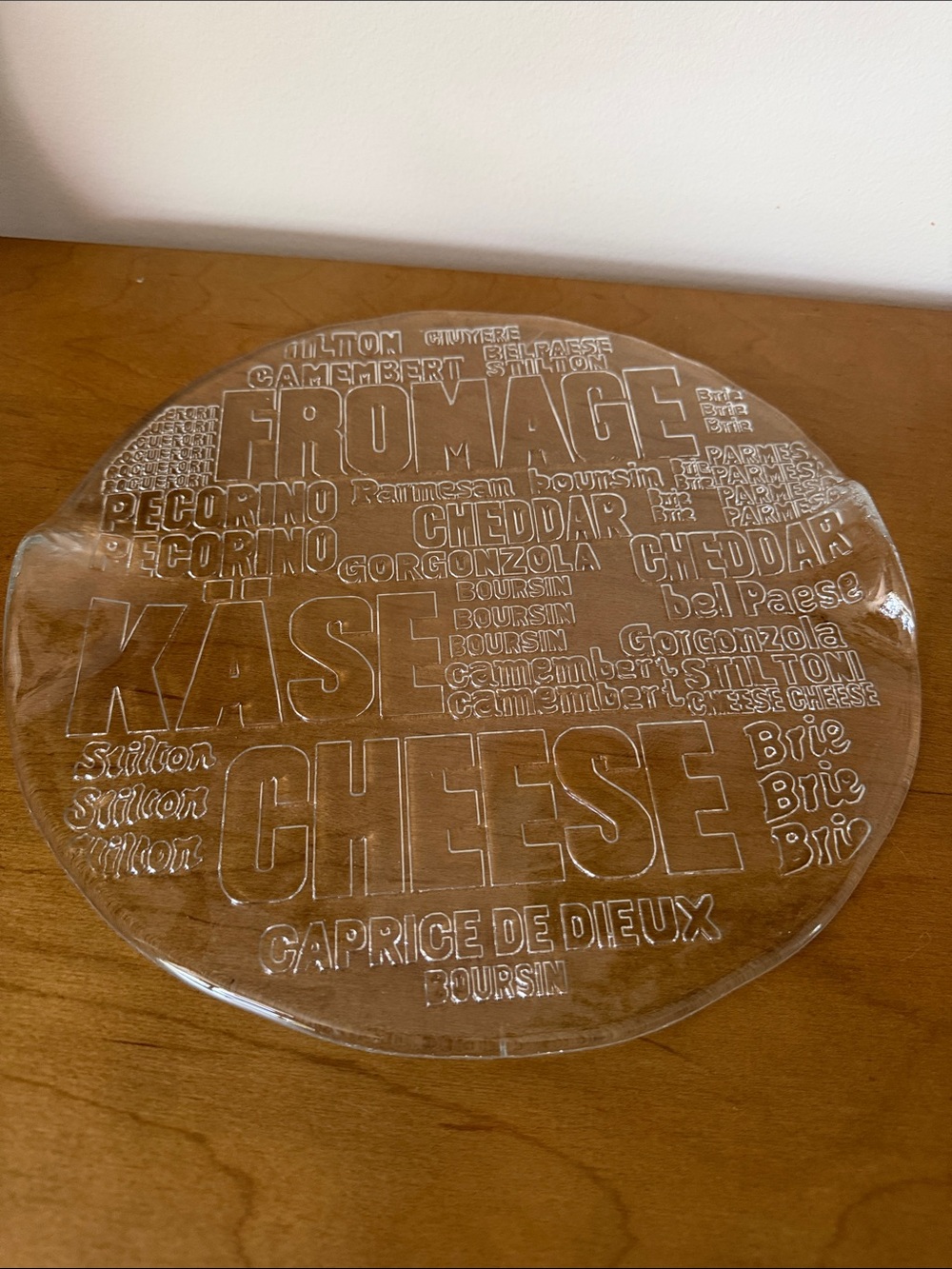 Sonoma Clear Embossed Glass Cheese Platter